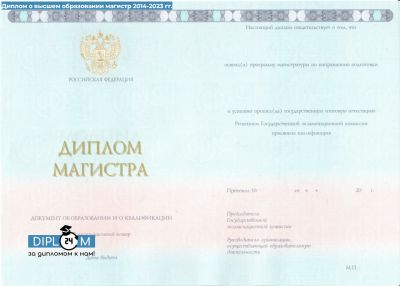 Диплом магистра 2014-2024 гг.